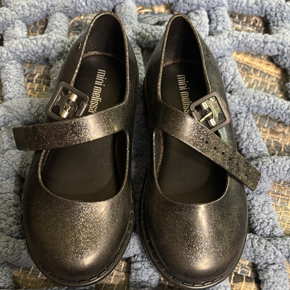 Mini Melissa Sparkling Black Dress Shoes